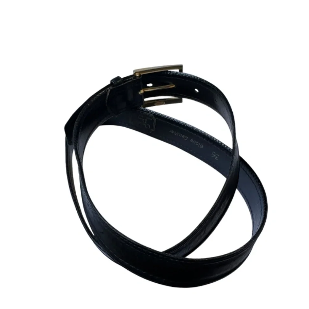 Vintage CHRISTIAN DIOR Black Glove Leather Men's Belt Size 36 Made In Spain - Picture 6 of 11